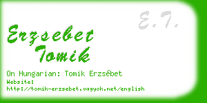 erzsebet tomik business card