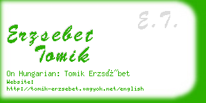 erzsebet tomik business card